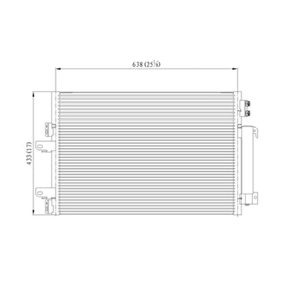 Replacement Condenser w/Receiver Drier w/Oil Cooler (See compatibility Chart)