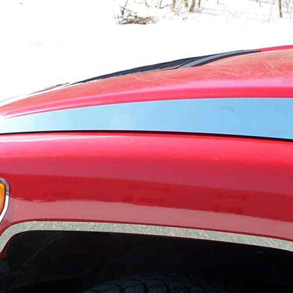 2PC Chrome Hood Accent Trim Luxury FX for 2006–2009 Hummer H3