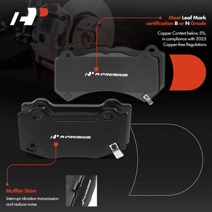 8x Ceramic Brake Pads for Chevy Corvette (2015–2019)