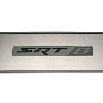 Door Badges w/Orange Carbon Fiber 'SRT 8' Inlay for 2008-2014 Dodge Challenger