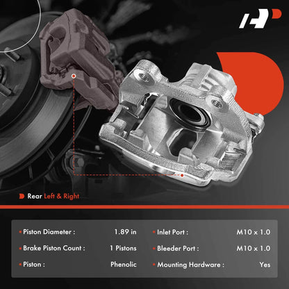 2X Rear Brake Caliper with Bracket for Chevrolet Traverse (2009–2017)
