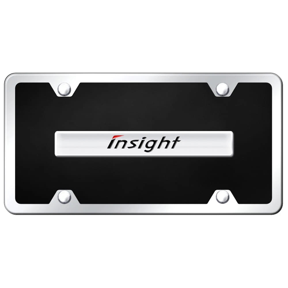 Chrome on Black Acrylic License Plate Kit -Officially Licensed for Honda Insight