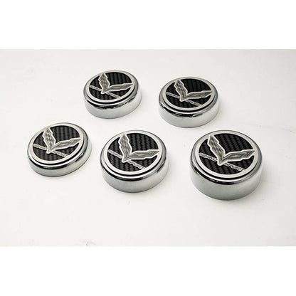 5pc Cap Covers w/Orange Carbon Fiber Grand Sport Inlay for 2016-2019 Corvette GS