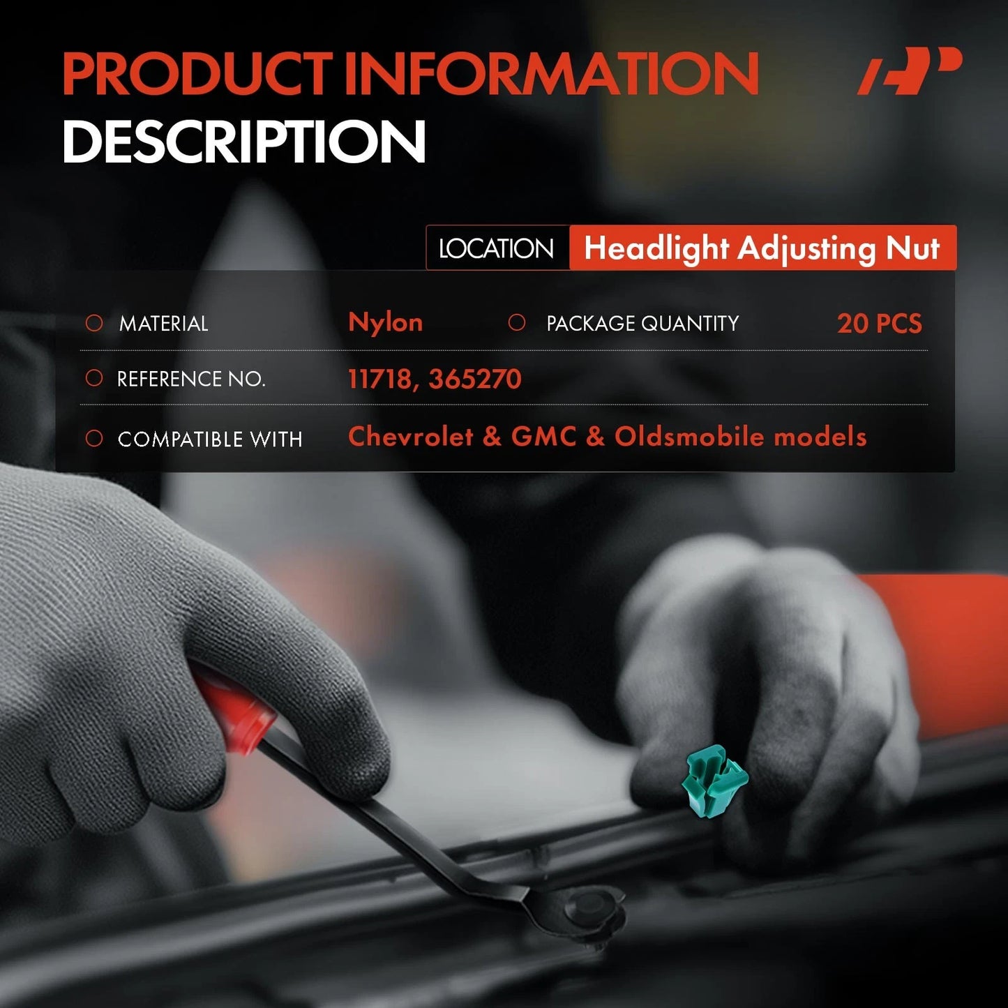 20x Headlight Adjusting Nut Fasteners for Chevy