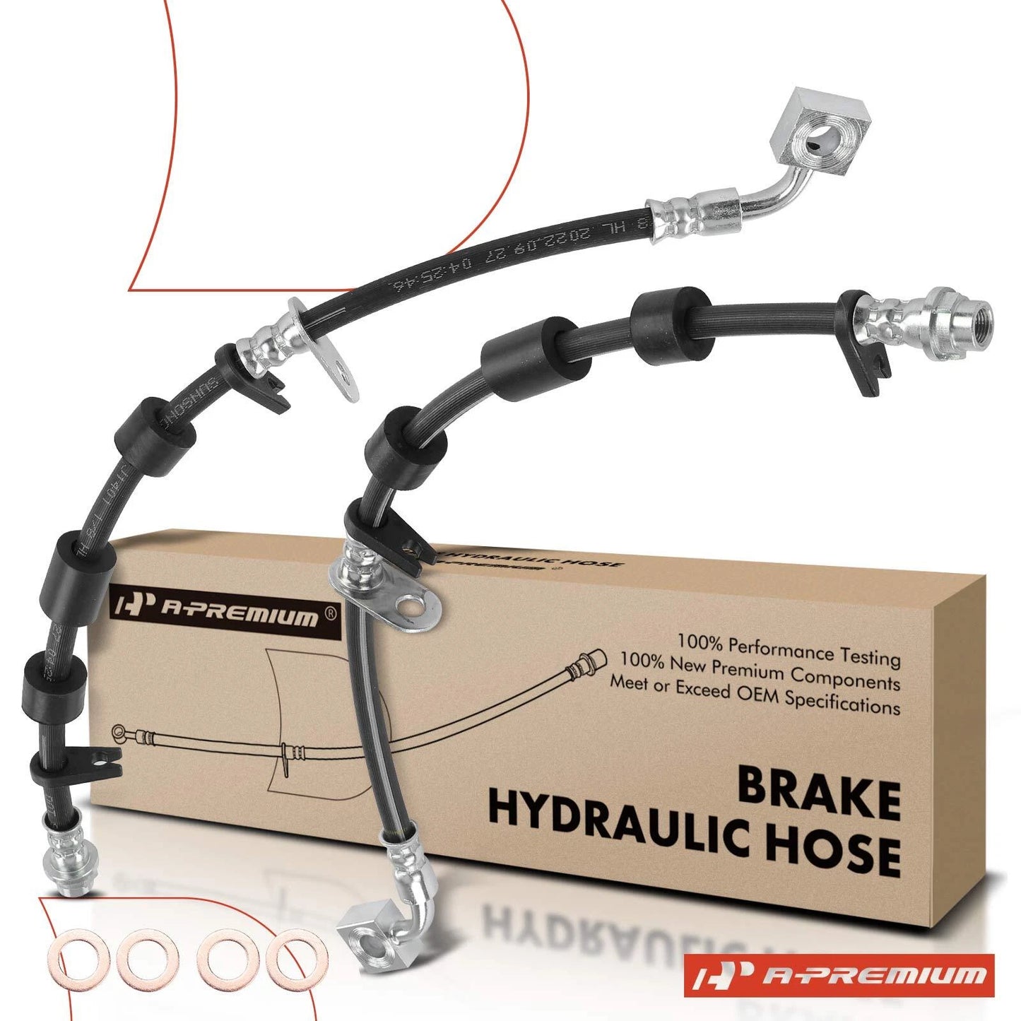 2X Brake Hydraulic Hose Front for Chevy Malibu Buick Regal (2016–2023)