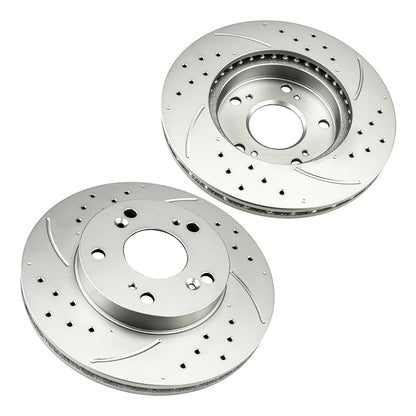 Front Drilled Slotted Brake Rotors for Honda Civic (2006–2011)