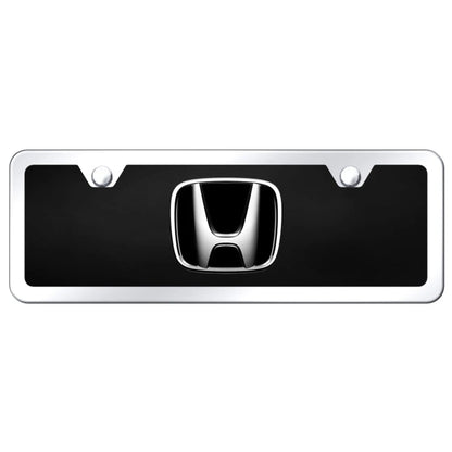 Chrome on Black Acrylic Mini License Plate Kit - Officially Licensed for Honda
