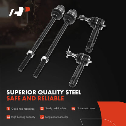 6X Inner & Outer Tie Rods & Front Lower Ball Joints for Chevy Silverado