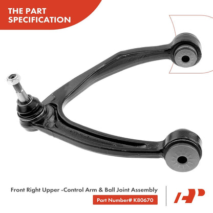 6X Front Control Arm with Ball Joint for Chevy Silverado 1500 (2007–2018)