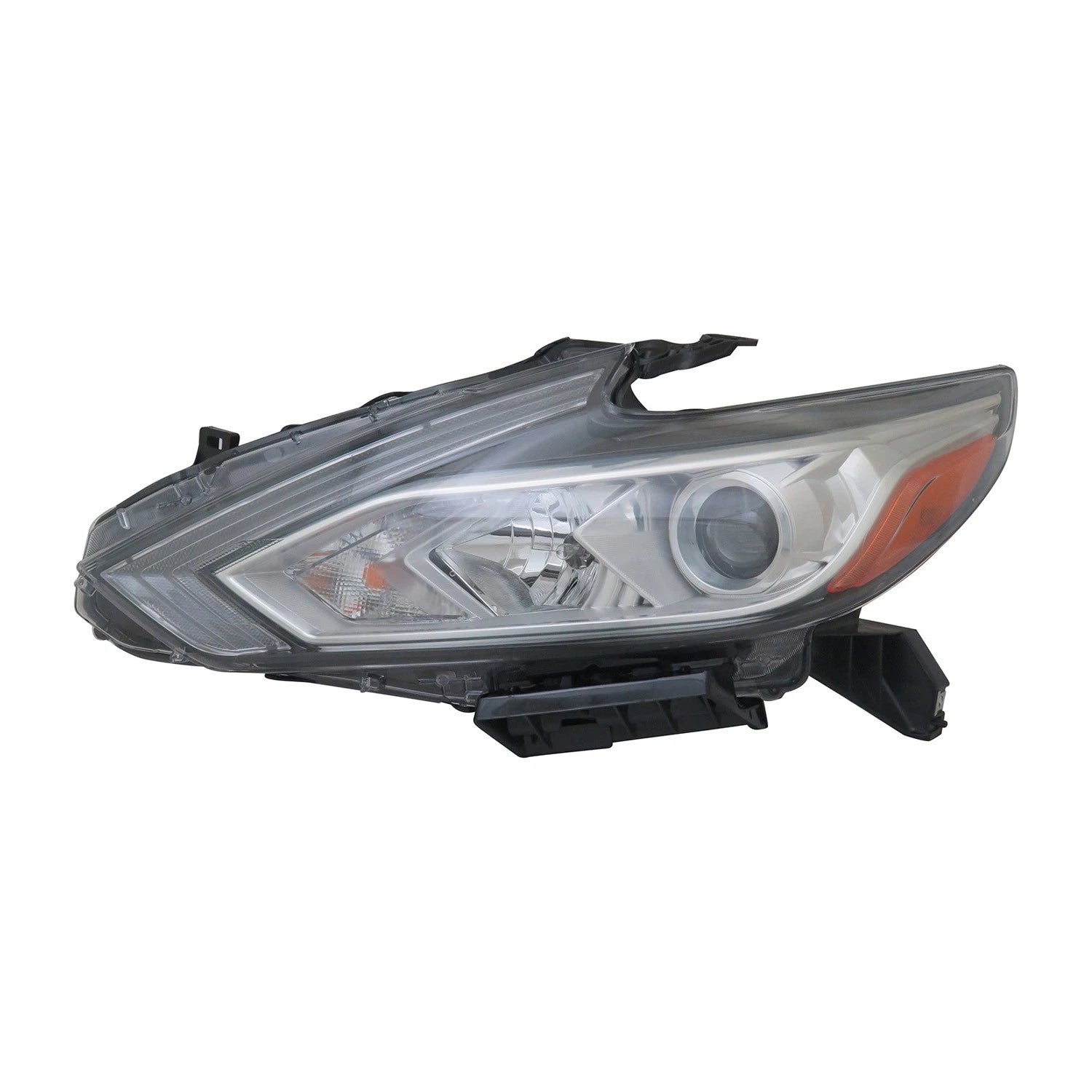 Driver Halogen Headlight Assembly w/o LED Daytime Running Light w/Chrome Bezel