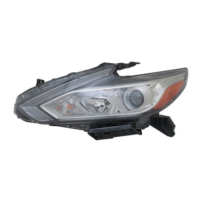 Driver Halogen Headlight Assembly w/o LED Daytime Running Light w/Chrome Bezel
