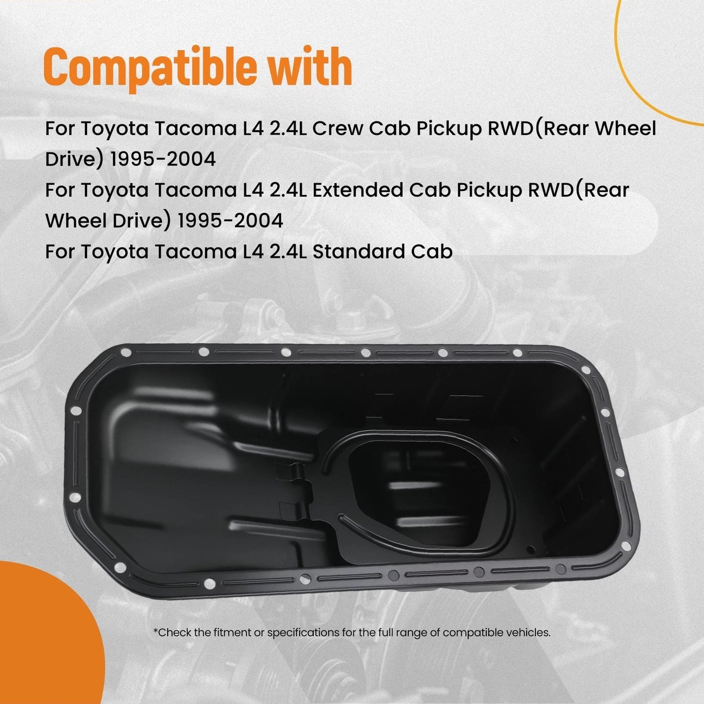 Engine Oil Collection Pan for Toyota Tacoma 2.4L (1995–2004) Steel