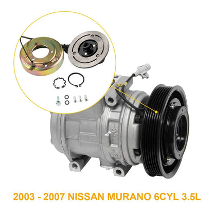 A/C Compressor Clutch Kit Coil Pulley for Nissan Murano 2003-2007 (3.5L)