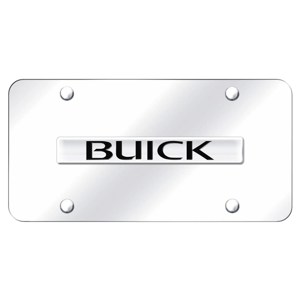 Chrome Name on Chrome License Plate - Officially Licensed for Buick