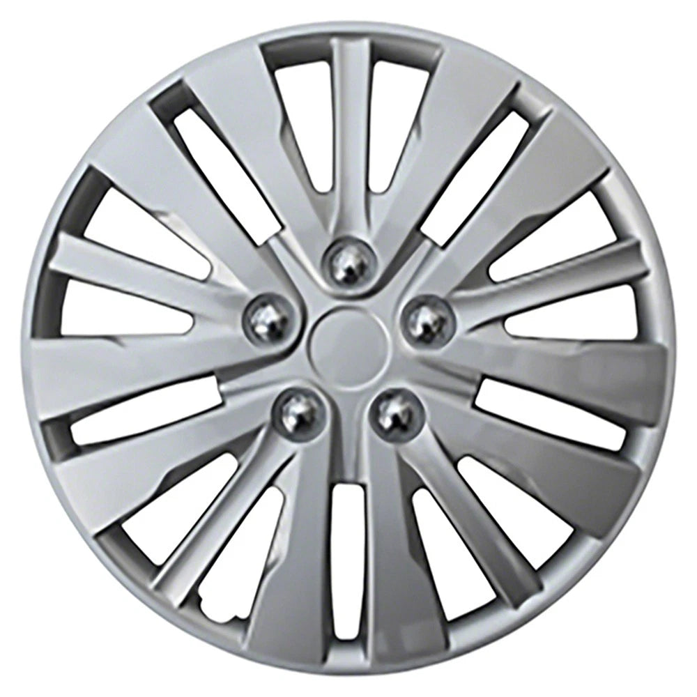 15 Inch 15 Spoke Silver Wheel Cover Hubcaps Replacement for Car (Universal)