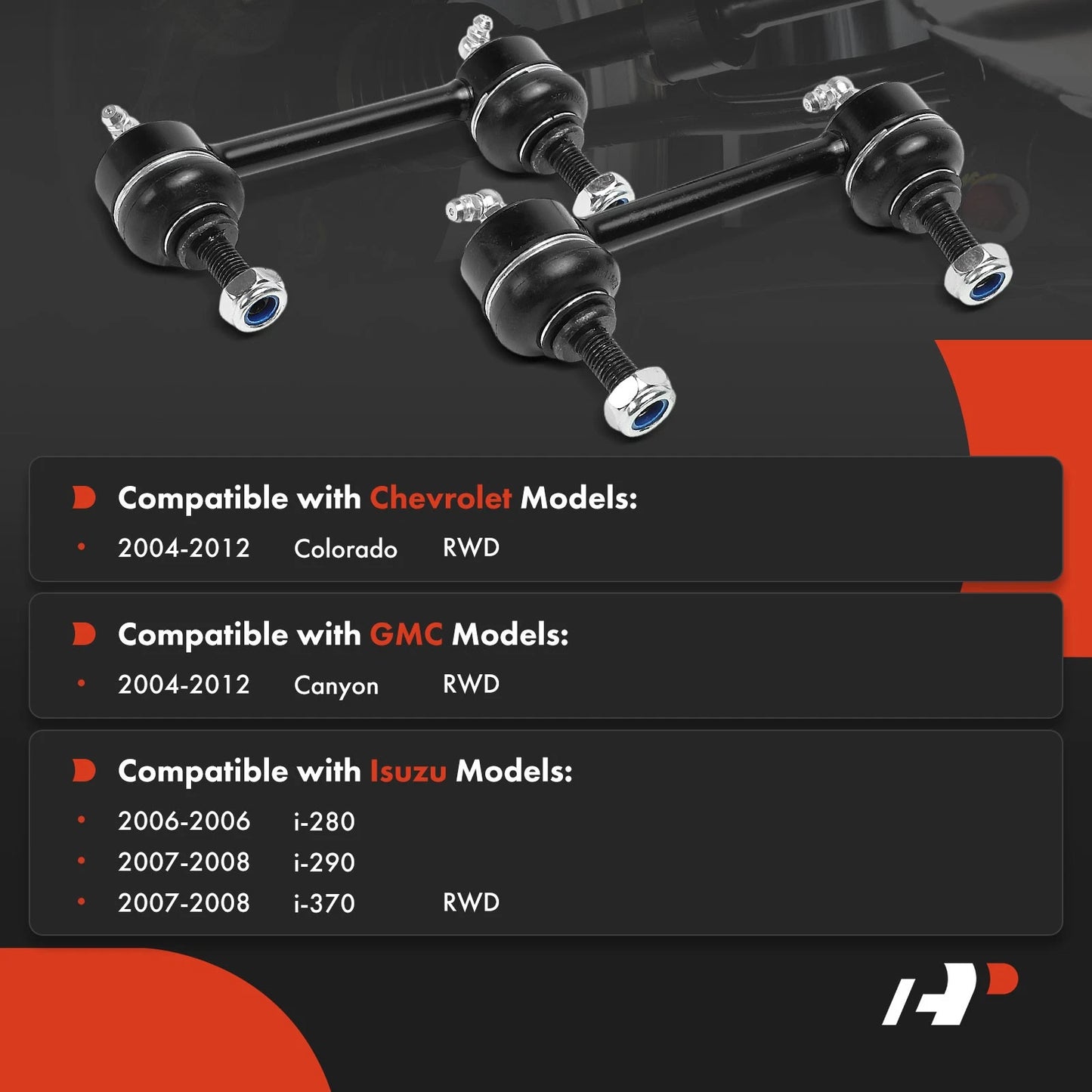 2X Front Suspension Stabilizer Bar Link for Chevy Colorado GMC Canyon (2004–2012)