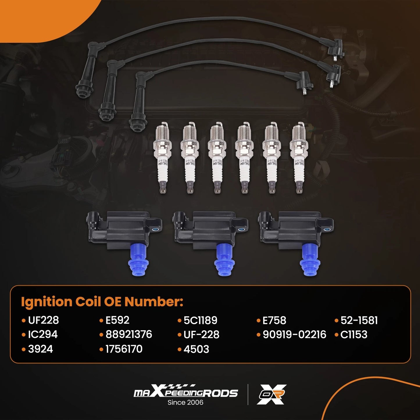 Ignition Coil, Spark Plug & Wire Set for Lexus IS300 (2001–2005)