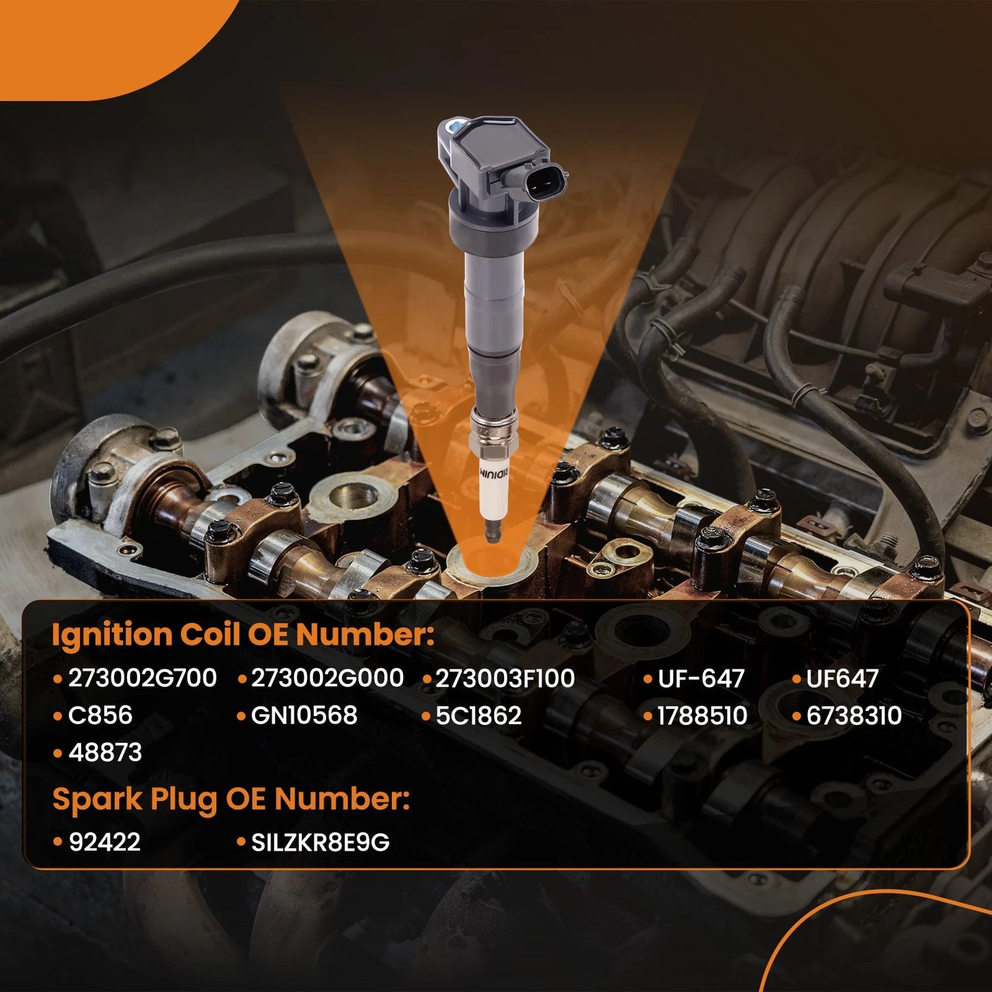 4 Ignition Coils and 4 Spark Plugs for Hyundai Santa Fe Sport 2.4L (2013-2016)