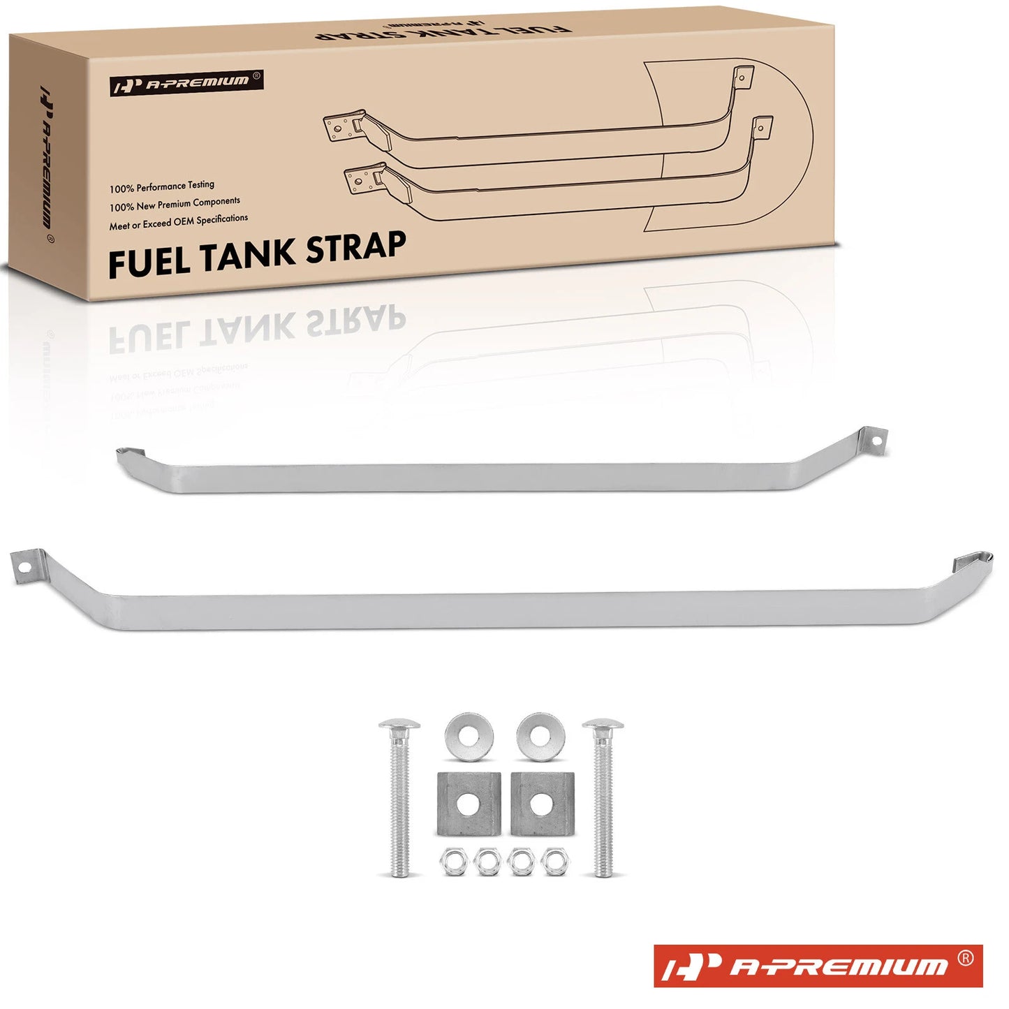2X Steel Fuel Tank Straps for Chevy Bel Air Del Ray Biscayne (1958)