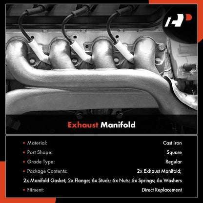 2X Exhaust Manifold with Gasket & Seal for Chevy C1500 GMC