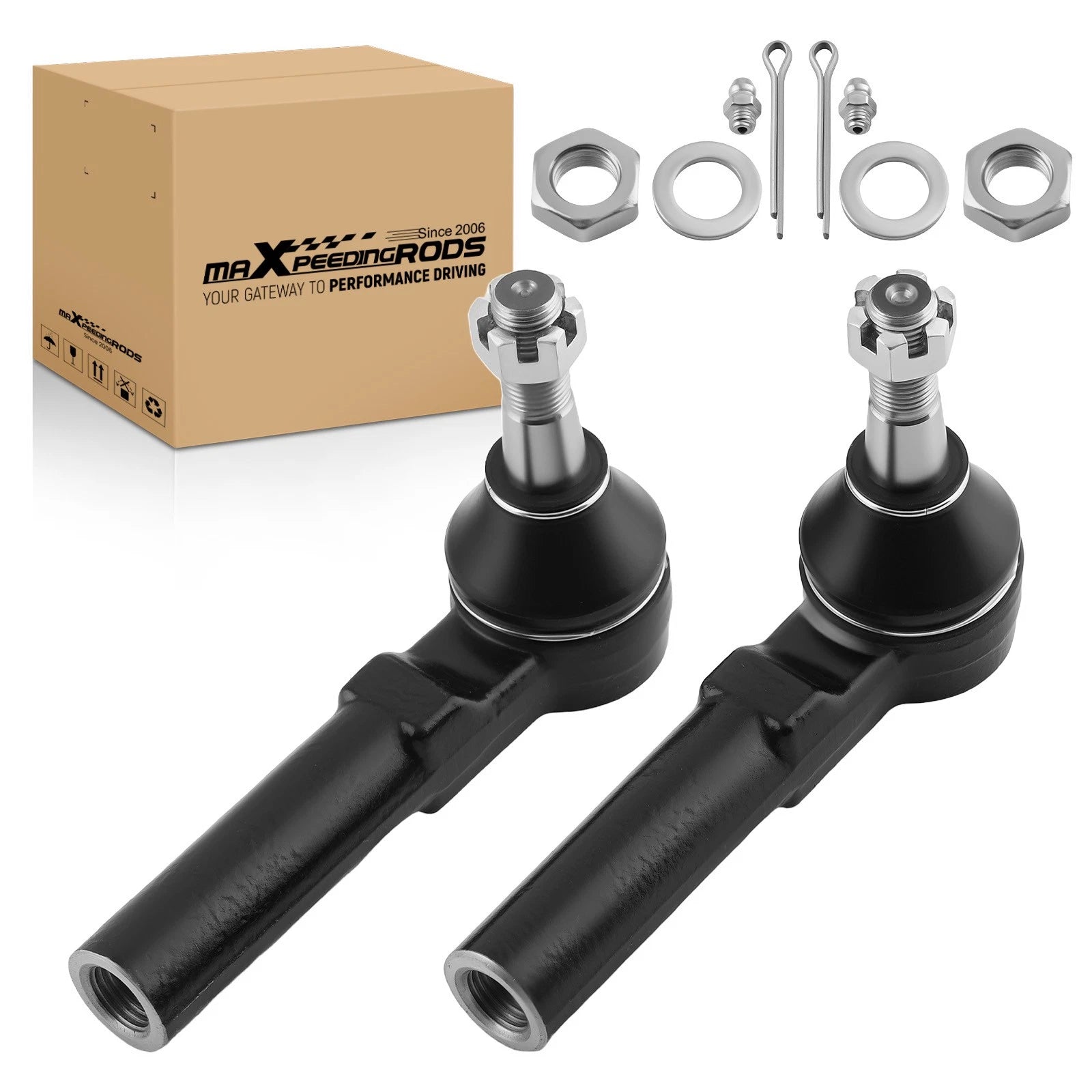 2x Front Outer Tie Rods for Chevrolet Impala (2000–2013) & Oldsmobile Intrigue (1998–2002)