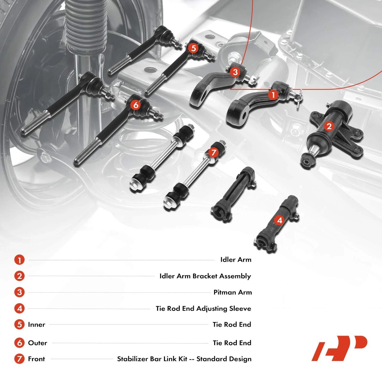 11x Front Sway Bar Link & Tie Rod End for Chevy C1500 Tahoe (1995–2000)