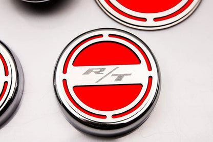 Fluid Cap Cover Kit with Red Inlay for Dodge Challenger (2008–2019)