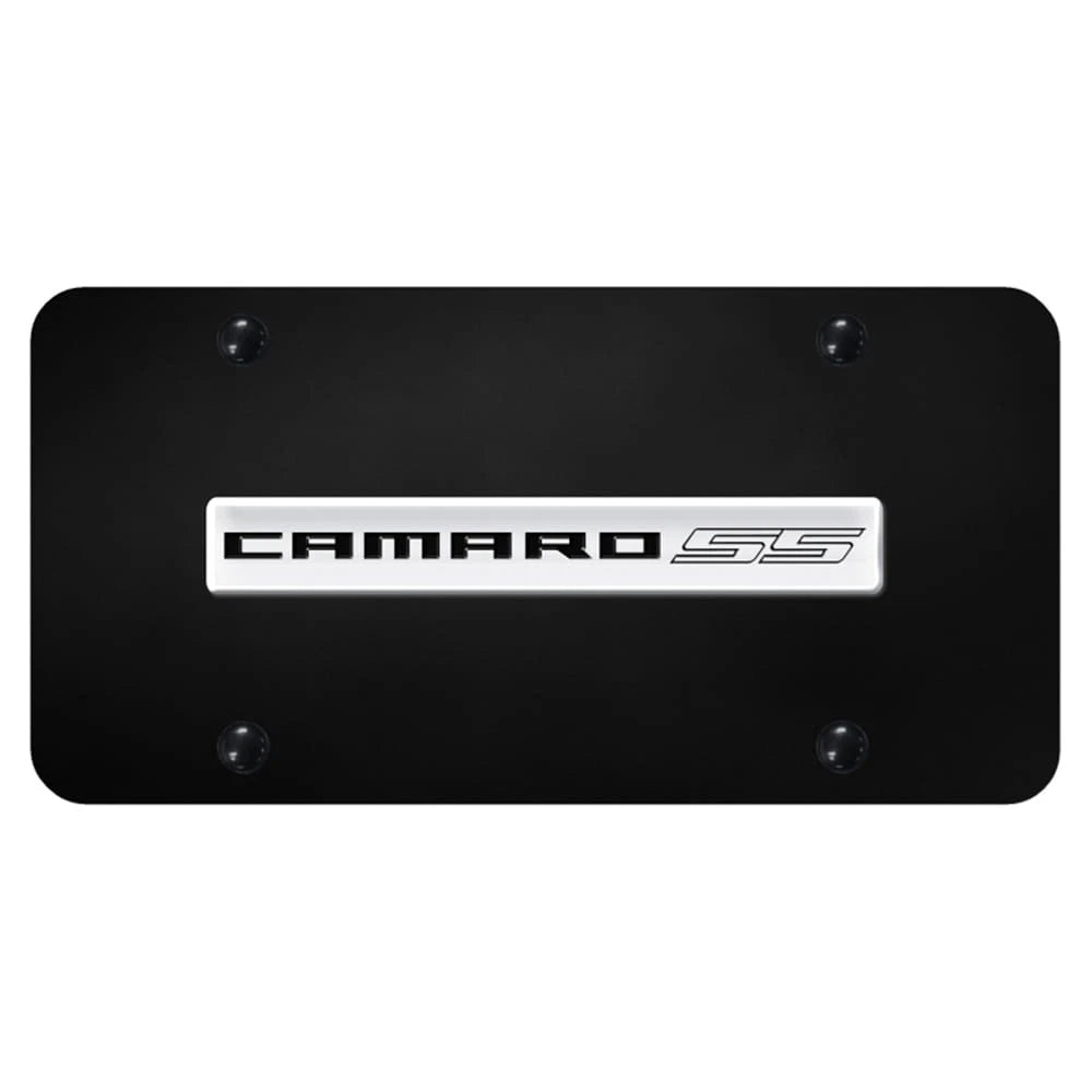 Chrome Name on Black License Plate - Officially Licensed for Chevrolet Camaro SS