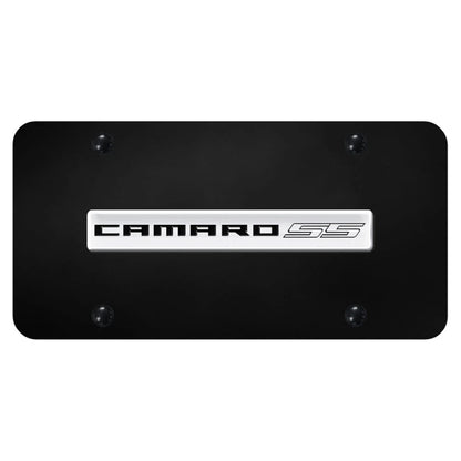Chrome Name on Black License Plate - Officially Licensed for Chevrolet Camaro SS