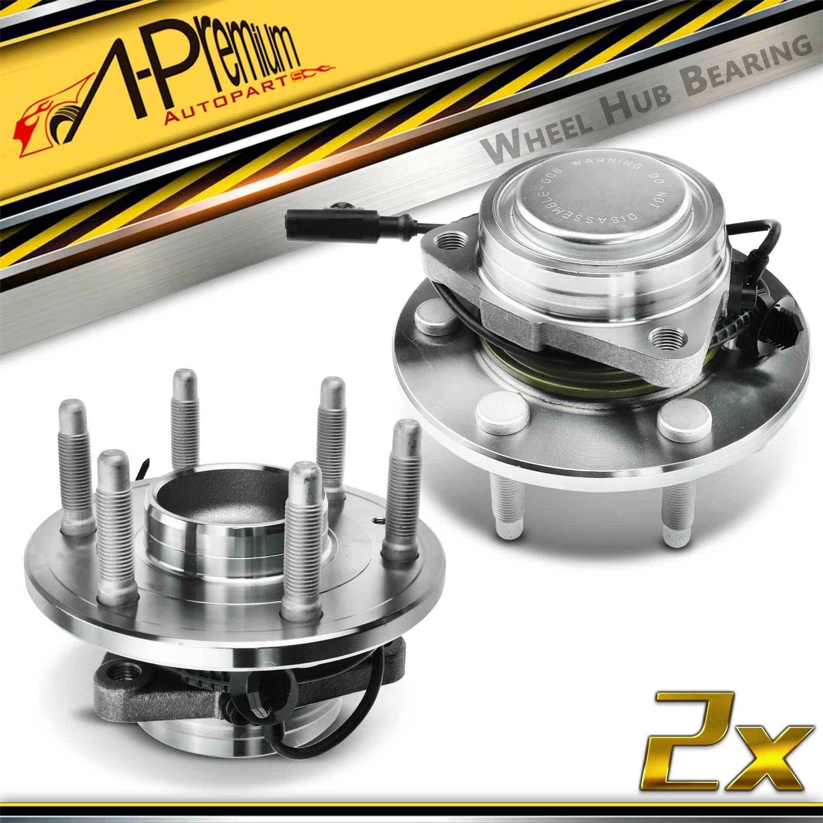 2X Front Wheel Hub and Bearing Assembly for Chevy Silverado 1500 (2007–2013)