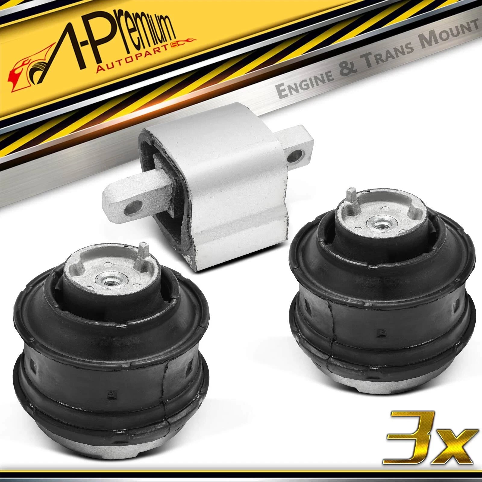 3X Engine Motor & Transmission Mount for Mercedes-Benz C280 (1998–2000)