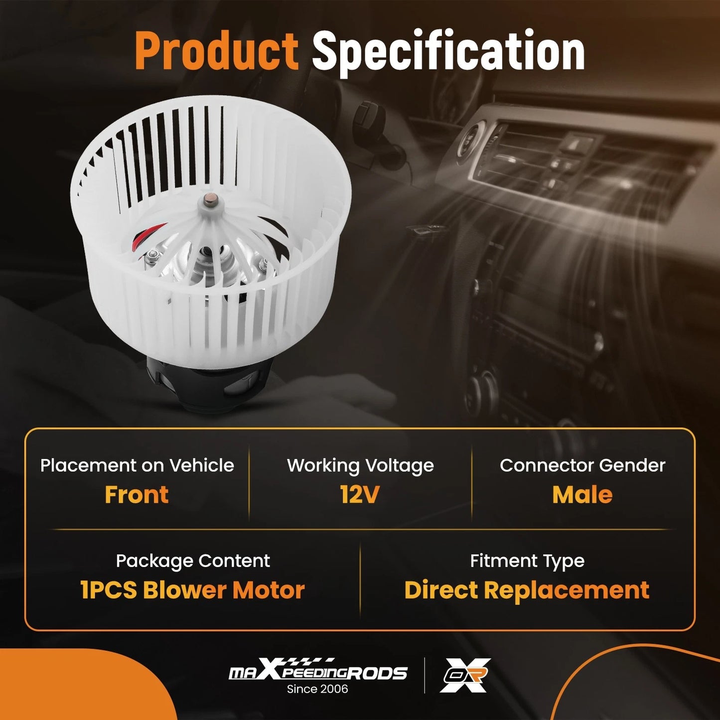 A/C Heater Blower Motor Fan for BMW 528i/550i/650i xDrive (2010–2018)