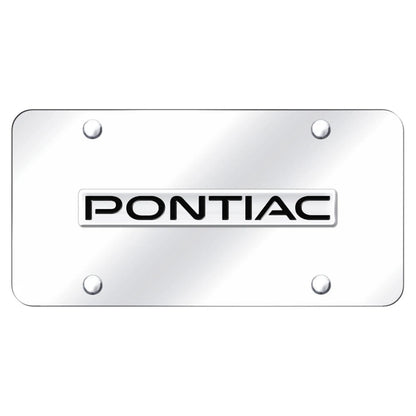 Chrome Name on Chrome License Plate - Officially Licensed for Pontiac