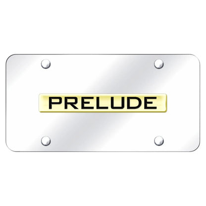 Gold Name on Chrome License Plate - Officially Licensed for Honda Prelude