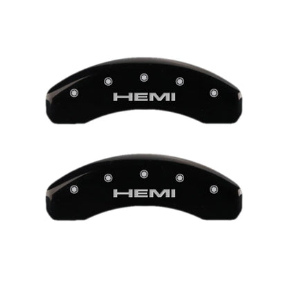 Black Caliper Covers Set with Engraved Hemi for 2022–2024 Jeep Wagoneer
