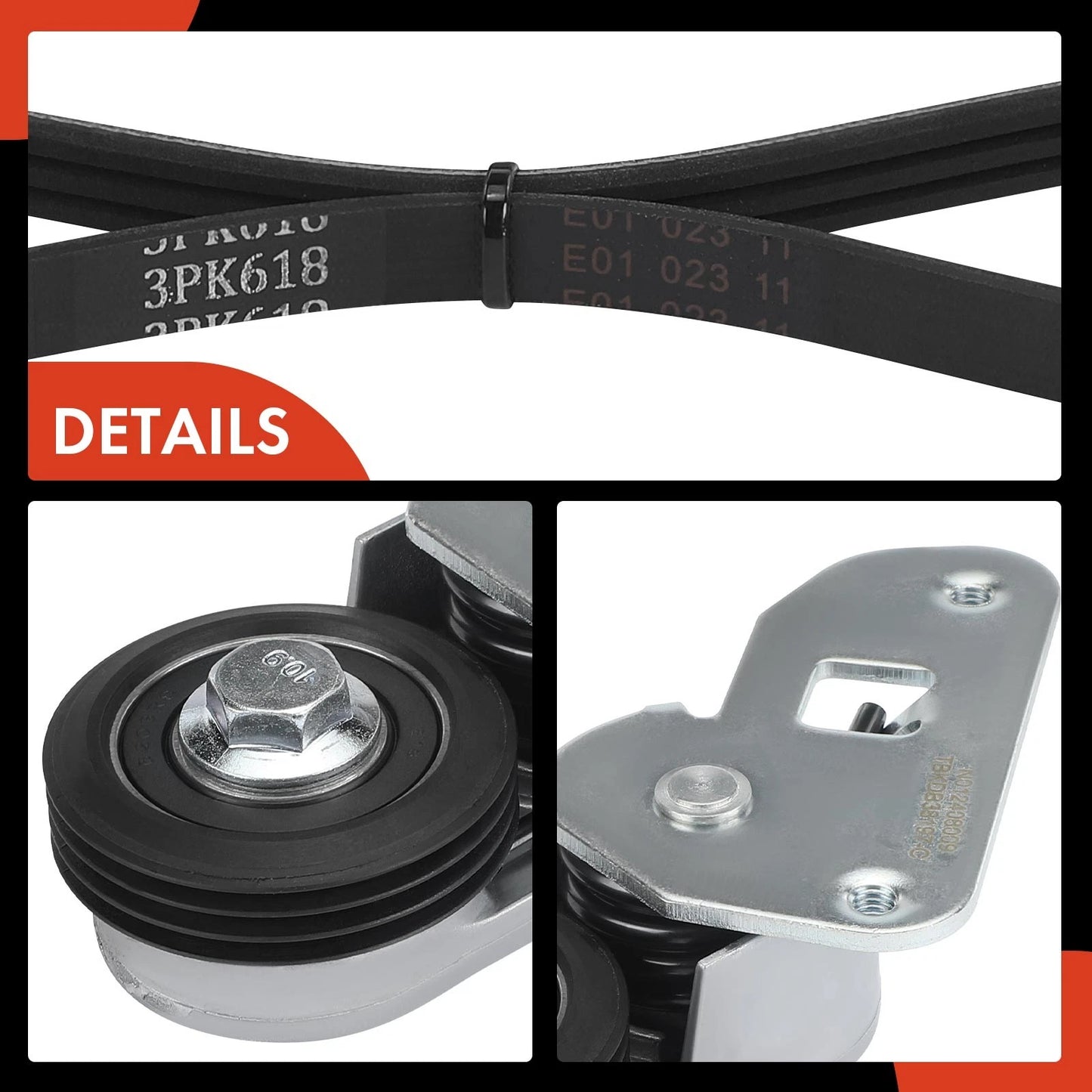 2X Serpentine Belt Drive Component Kit for Buick Lucerne (2006–2011)