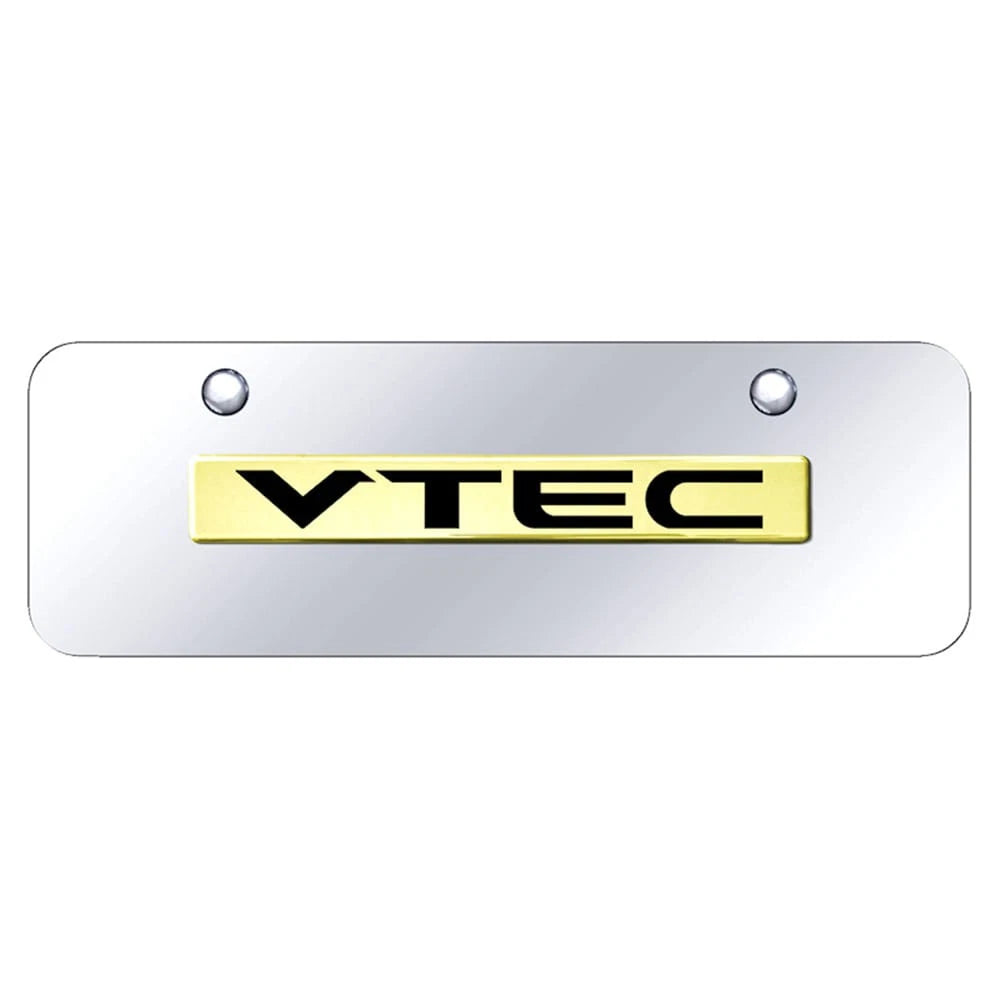 Gold Name on Chrome Mini Plate - Officially Licensed for Honda VTEC Vehicles