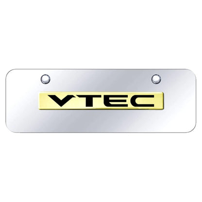 Gold Name on Chrome Mini Plate - Officially Licensed for Honda VTEC Vehicles