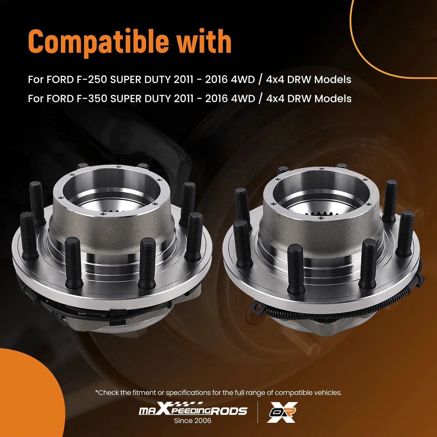 Front Wheel Hub Bearings for Ford F-250 F-350 Super Duty 2011–2016 (4WD)