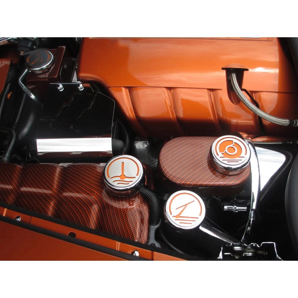 Chrome Cap Covers White Carbon Fiber Inlay for 2005–2013 Chevy Corvette