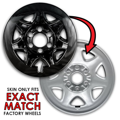 17 Inch Gloss Black Wheel Skins Replacement for GMC Yukon (2015–2017)