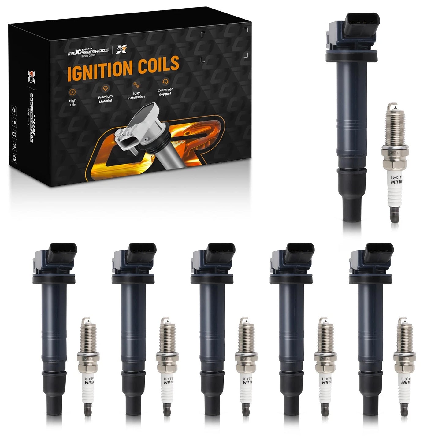 Ignition Coils & Iridium Spark Plugs Kit for Toyota FJ Cruiser (2007–2009)