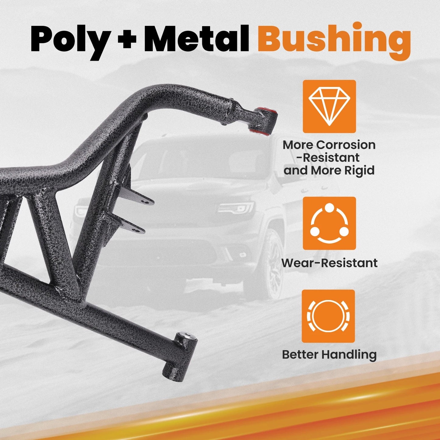 4x Front A-Arms Set for Polaris RZR XP 1000 2014–2020 (XP Turbo)