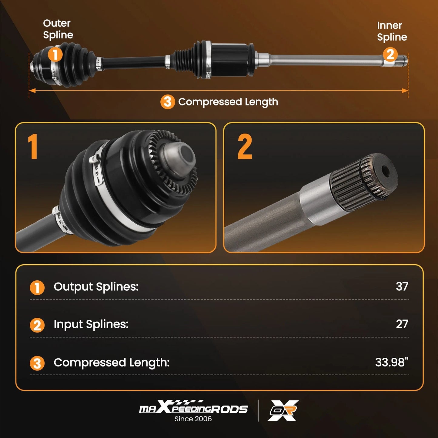 CV Axle Shaft Assembly for BMW XDrive Front Sides (2017–2018)