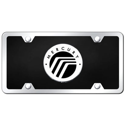 Chrome on Black Acrylic License Plate Kit - Officially Licensed for Mercury