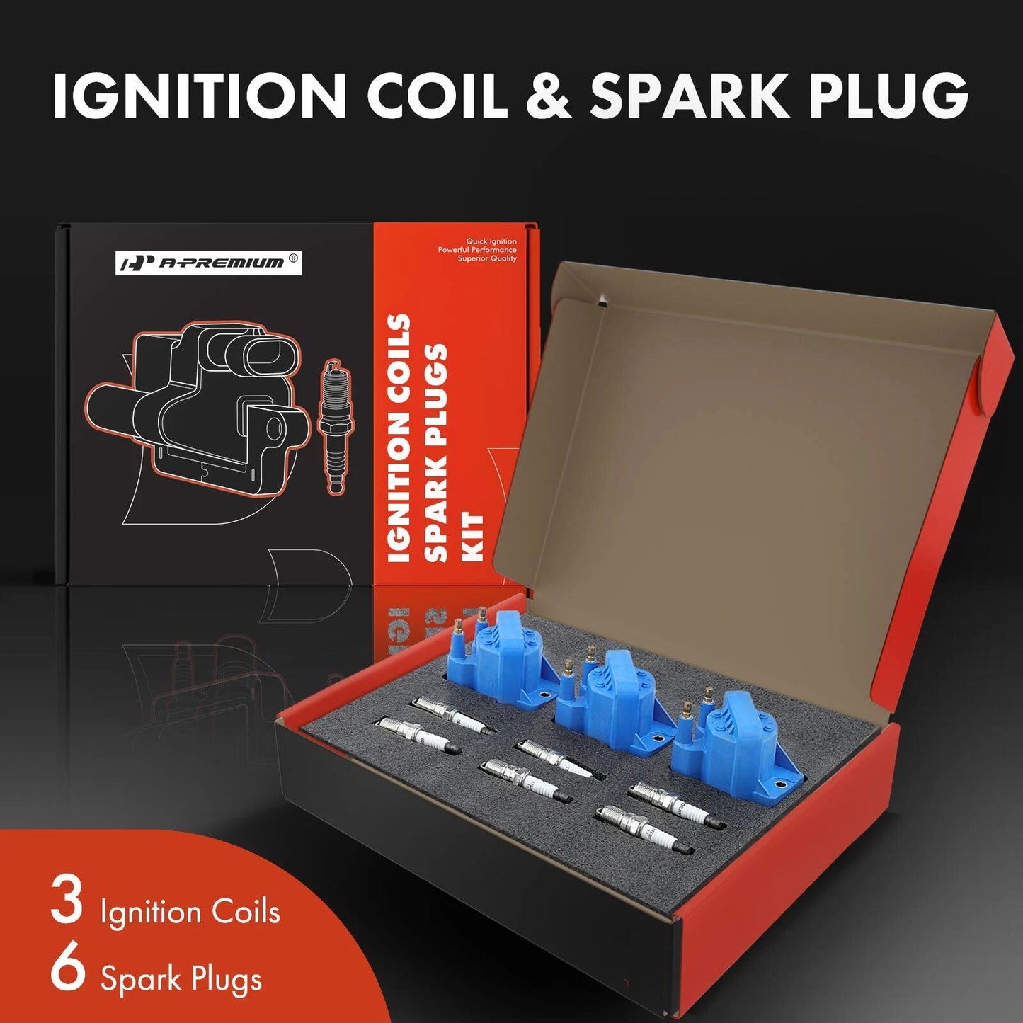3X Ignition Coil & 3X Iridium Spark Plug for Chevy Malibu/Impala/Buick