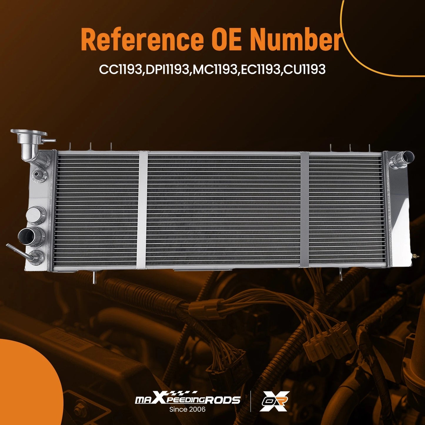 3 Row Radiator for Jeep Cherokee Comanche (1991–2001) Aluminum AT Trans