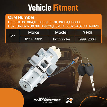 Ignition Switch Lock Cylinder for Nissan Pathfinder Maxima Sentra (1999–2006)