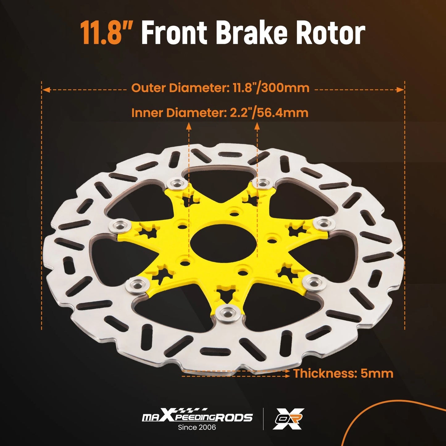 Front Brake Rotor Disc 11.8" for Harley-Davidson Touring Softail Dyna (2008–2024)