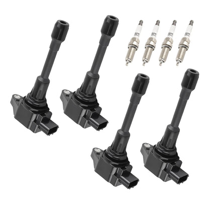 Ignition Coil and Spark Plug Kit for Nissan Sentra Tiida Urvan Versa X-Trail (2000–2018)